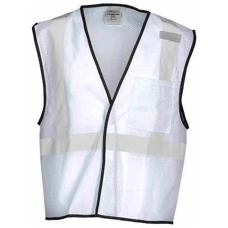 Kishigo 4X-5X, White Enhanced Visibility Economy Mesh Vest B124-4X-5X